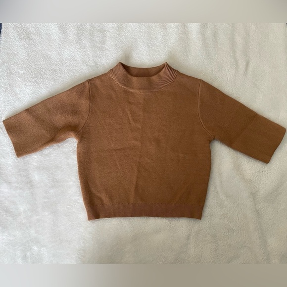 Princess Polly Camel Knit Sweater s/m size cropped - Picture 1 of 6